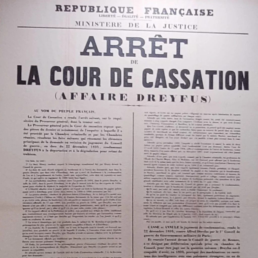MAHJ - Alfred Dreyfus.
Photo BackinParis.
Arrêt de la Cour de Cassation