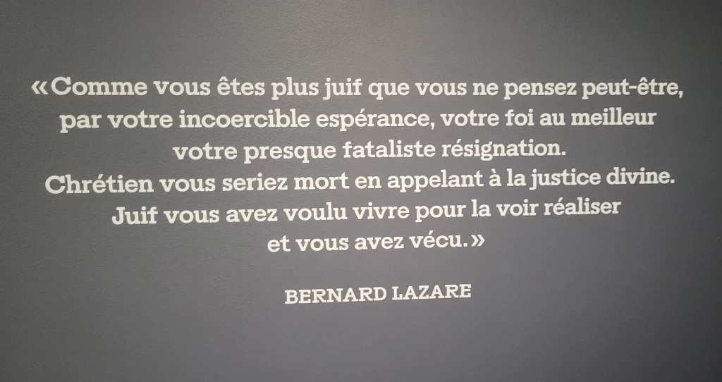 MAHJ - Alfred Dreyfus.
Photo BackinParis.
Bernard Lazare : citation