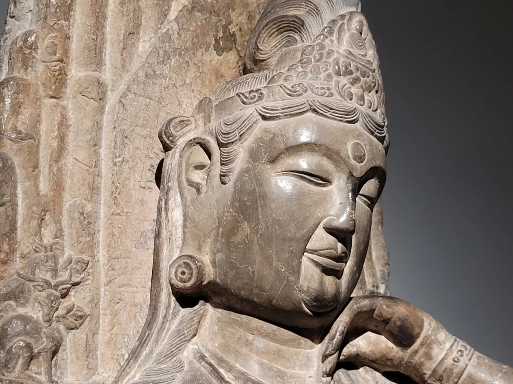 gros plan sur visage d'un bouddha - Musée guimet Paris -MNAAG
